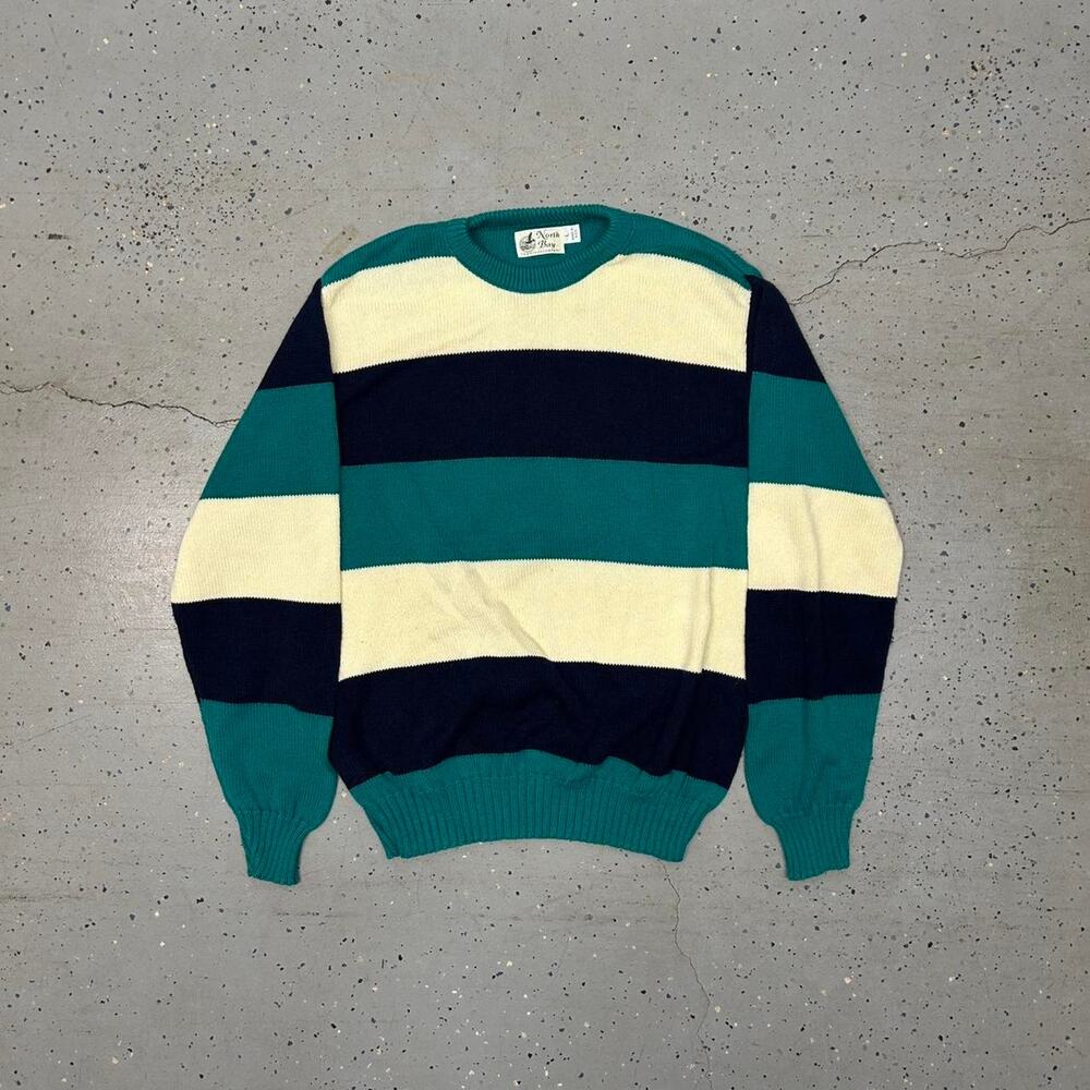 Green and white striped vintage sweater